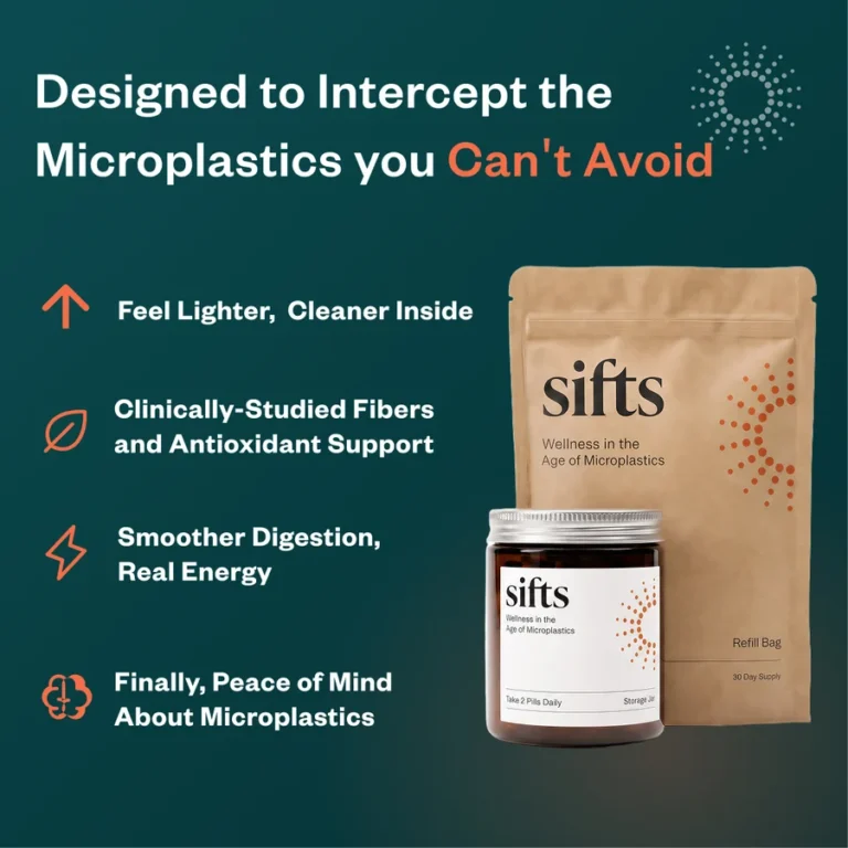 Sifts microplastics supplement refill bag and glass jar